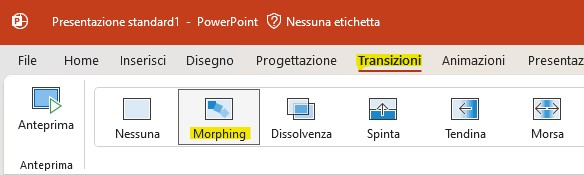 transizione morph PowerPoint